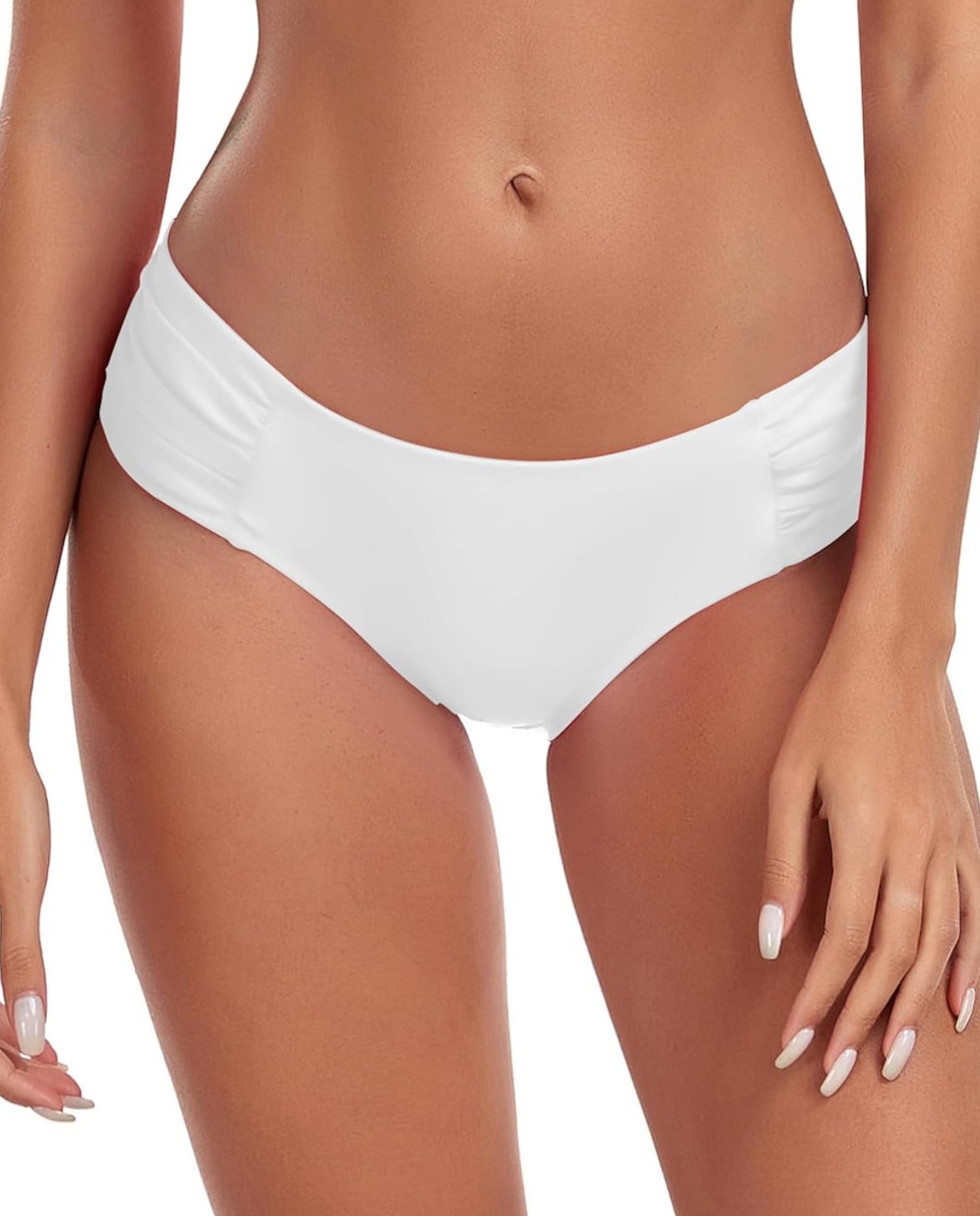 Full Coverage White Bikini Bottoms