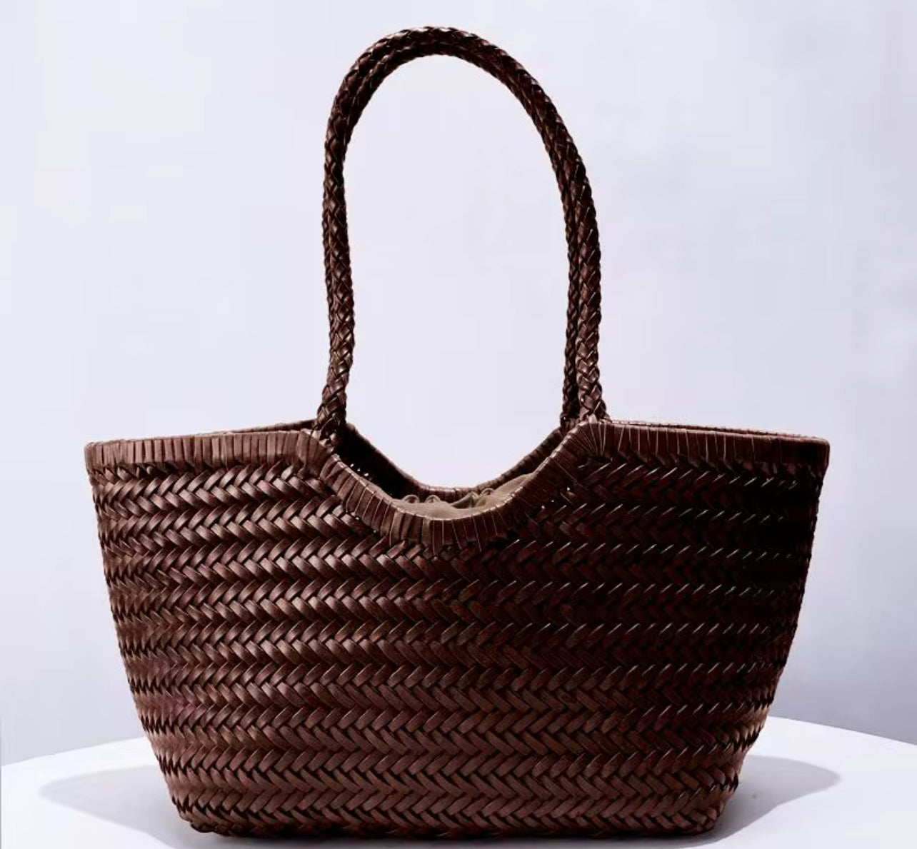 The Minimalist Market Tote - Hand-braided Cow Leather Bag