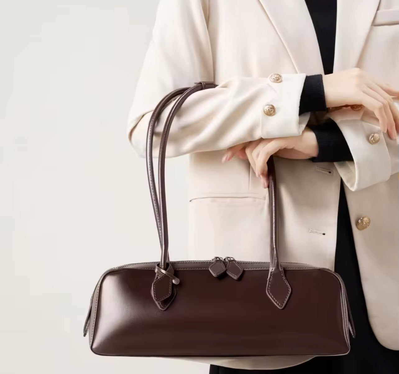 The Bessette Baguette - Genuine Leather Minimalist Handbag
