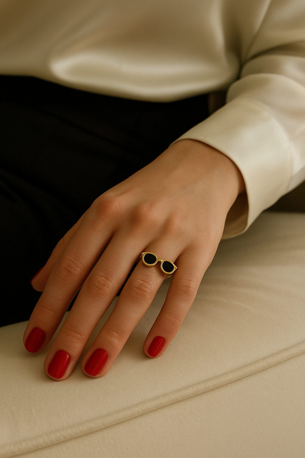 “Dean” 18K Gold Sunglasses Ring