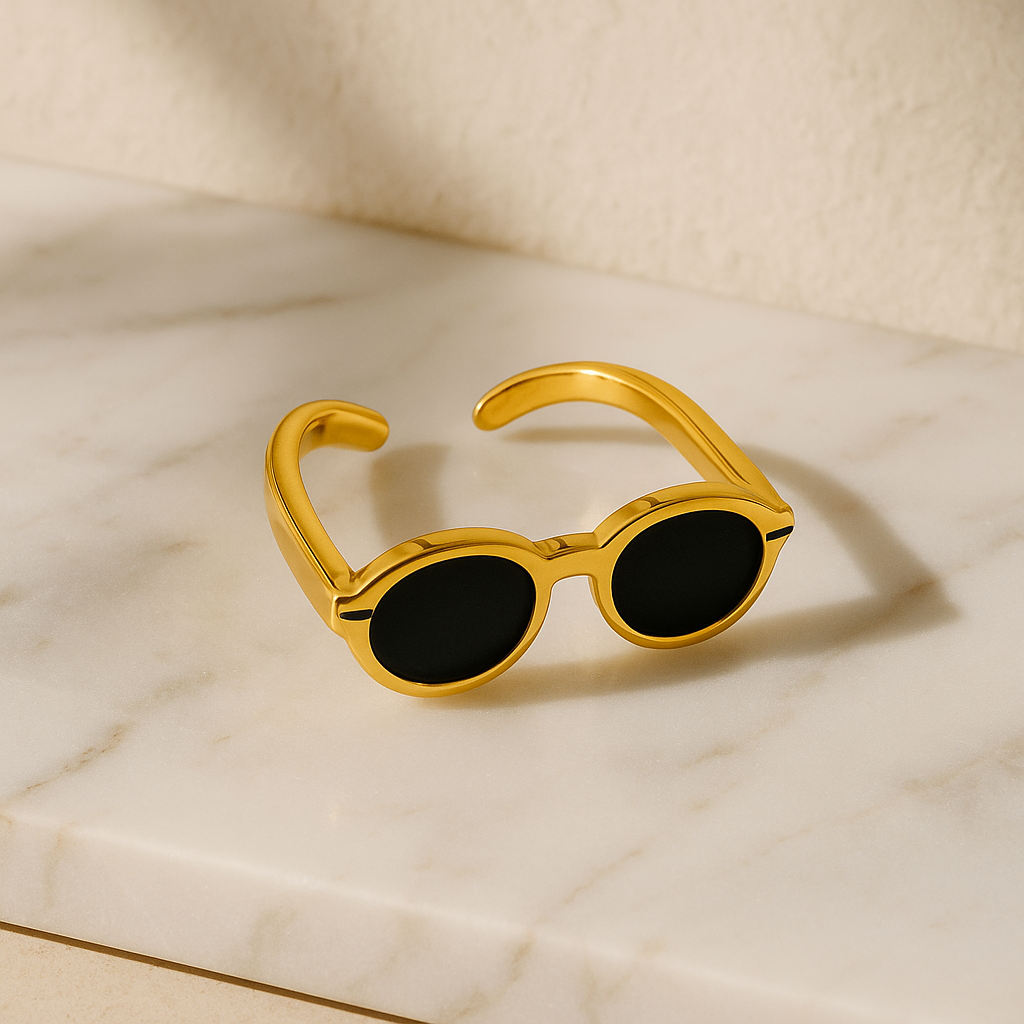 “Dean” 18K Gold Sunglasses Ring