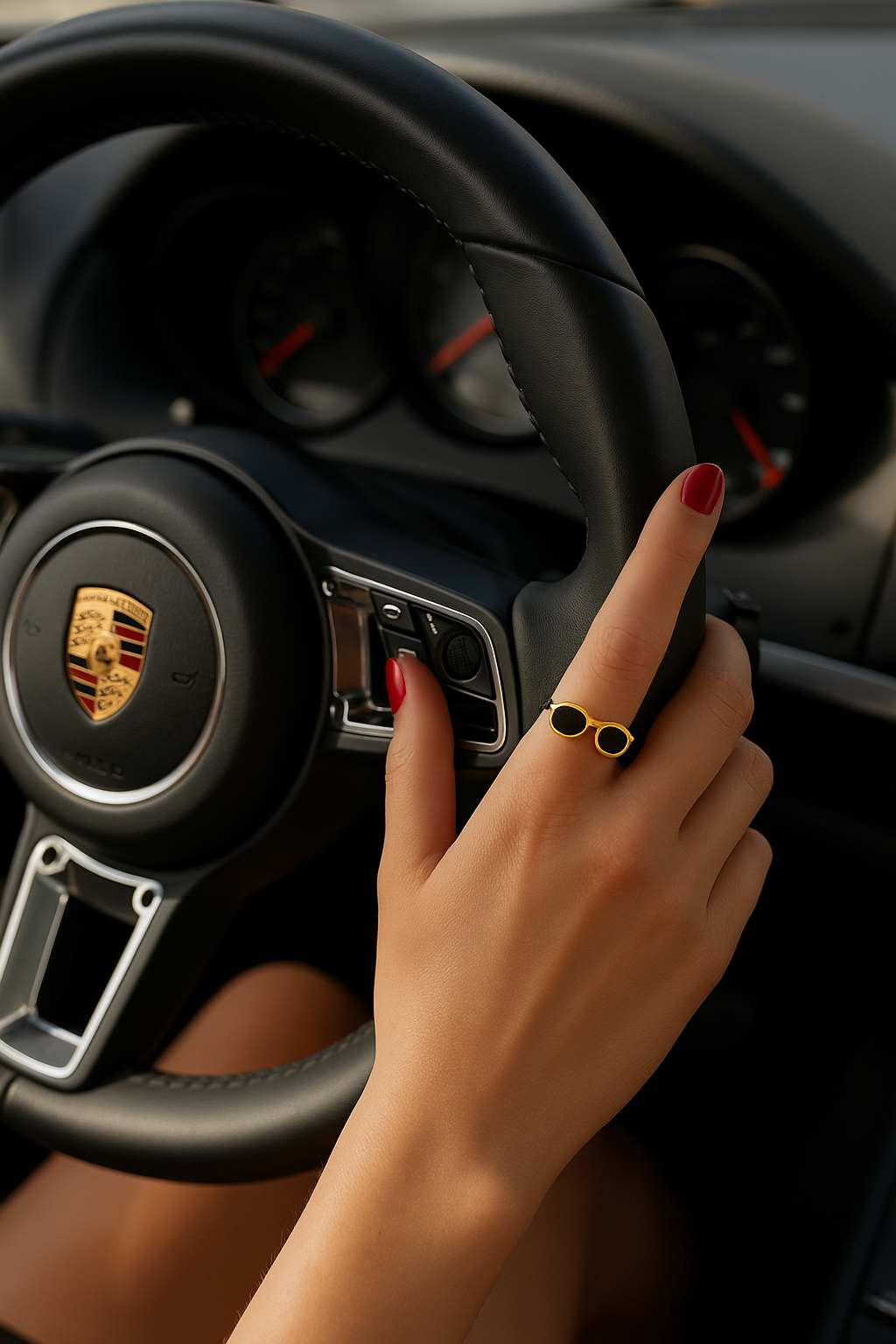 “Dean” 18K Gold Sunglasses Ring