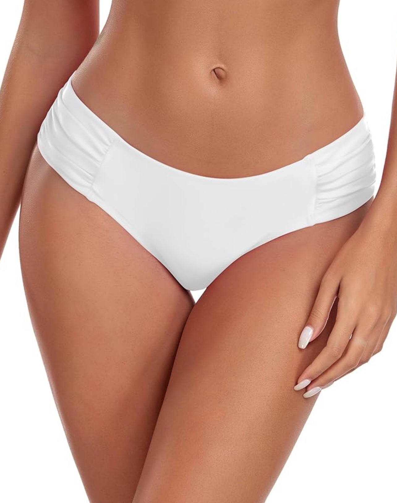 Full Coverage White Bikini Bottoms