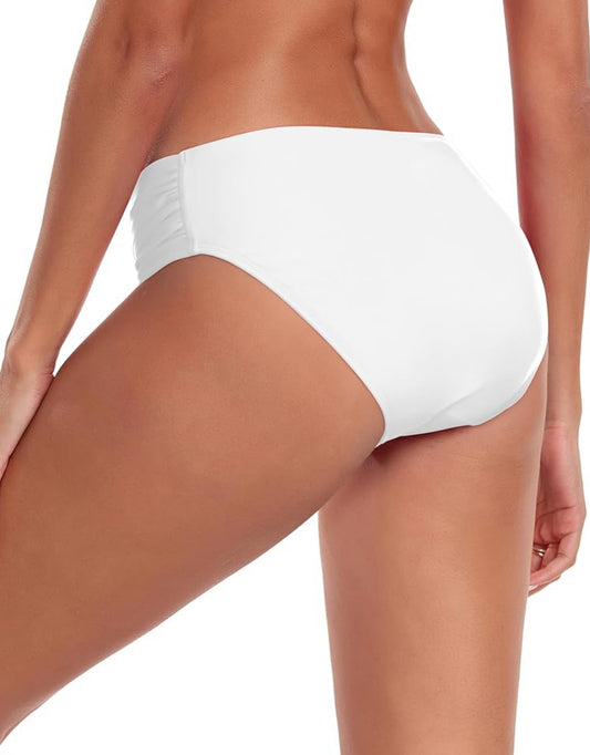 Full Coverage White Bikini Bottoms