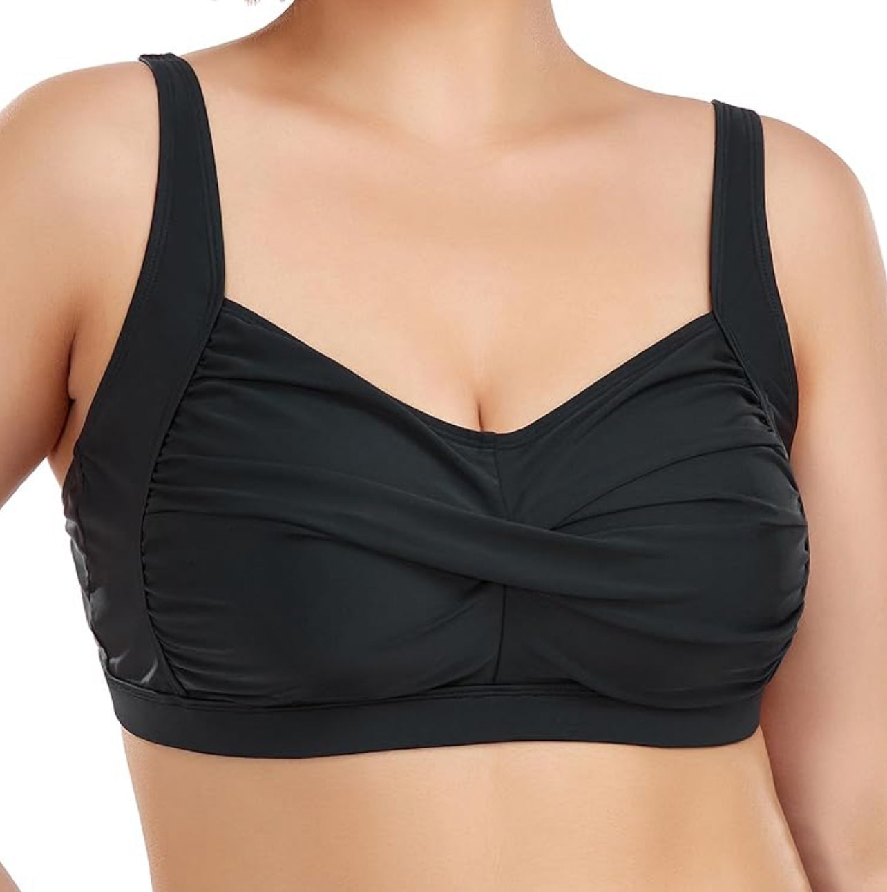 Bustier Full Coverage Black Bikini Top
