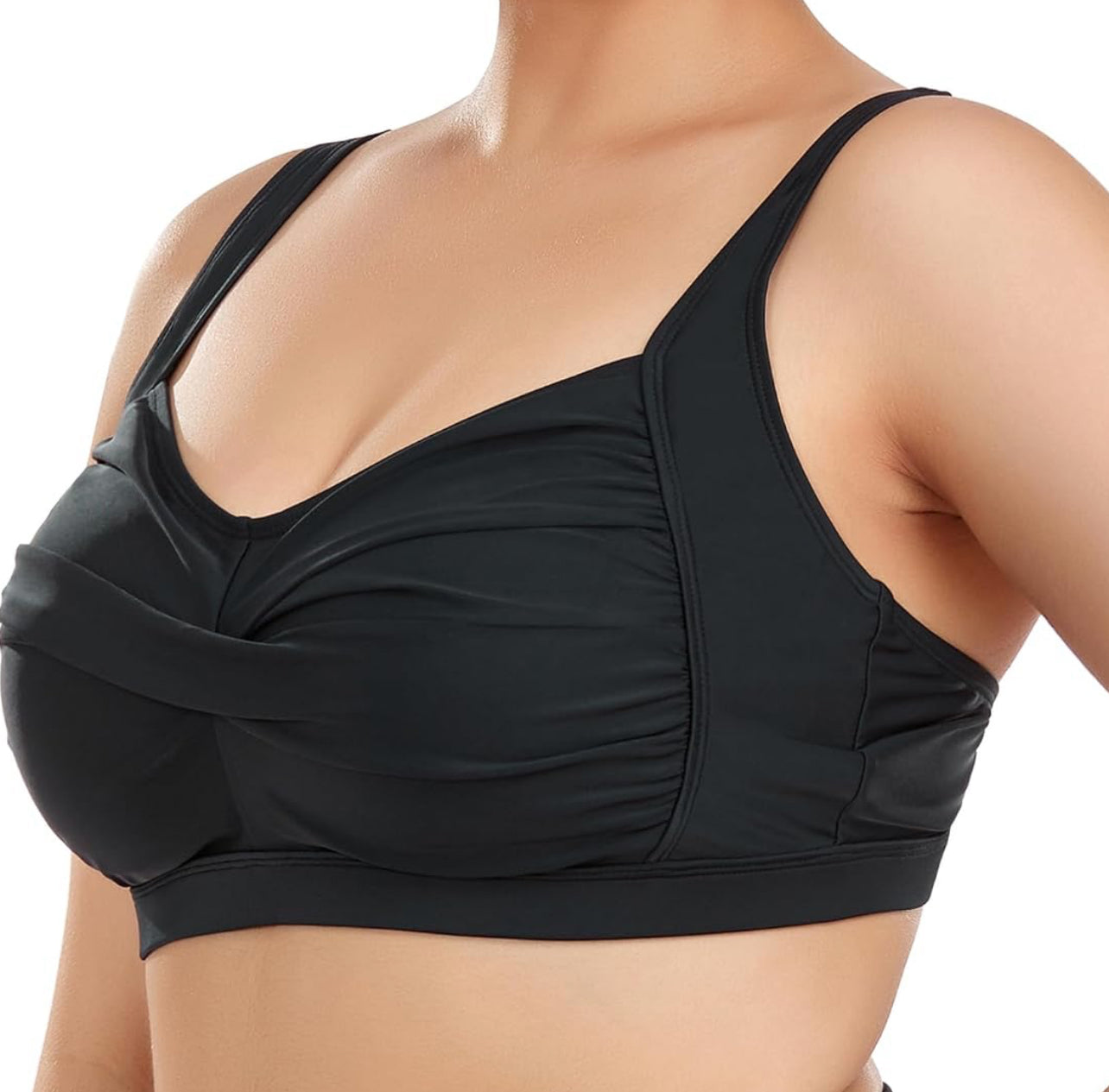 Bustier Full Coverage Black Bikini Top