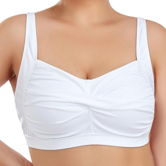 Bustier Full Coverage White Bikini Top