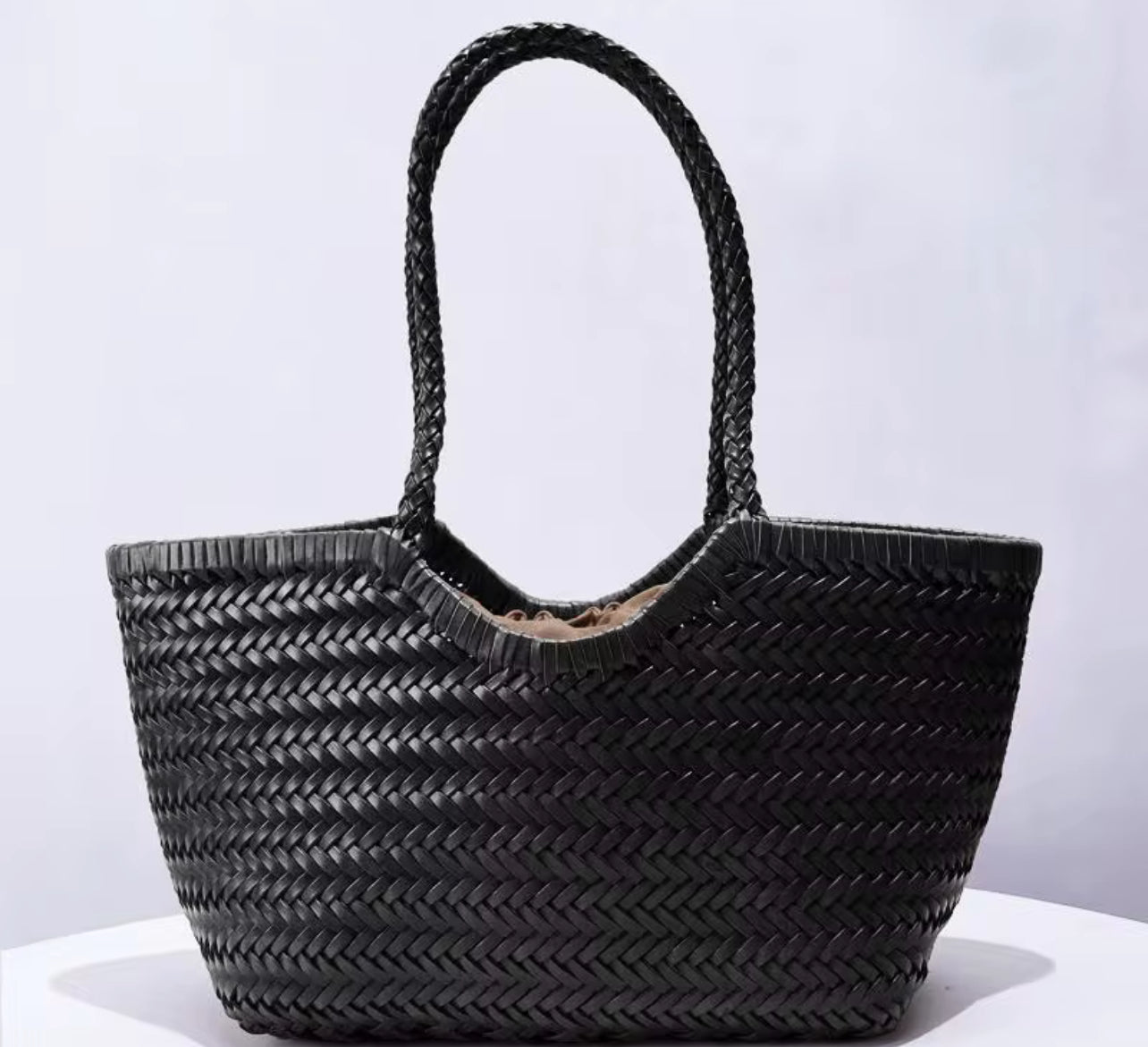 The Minimalist Market Tote - Hand-braided Cow Leather Bag