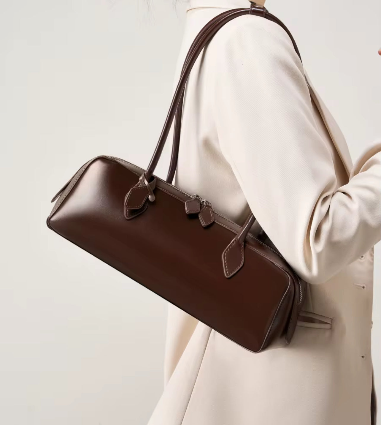The Bessette Baguette - Genuine Leather Minimalist Handbag