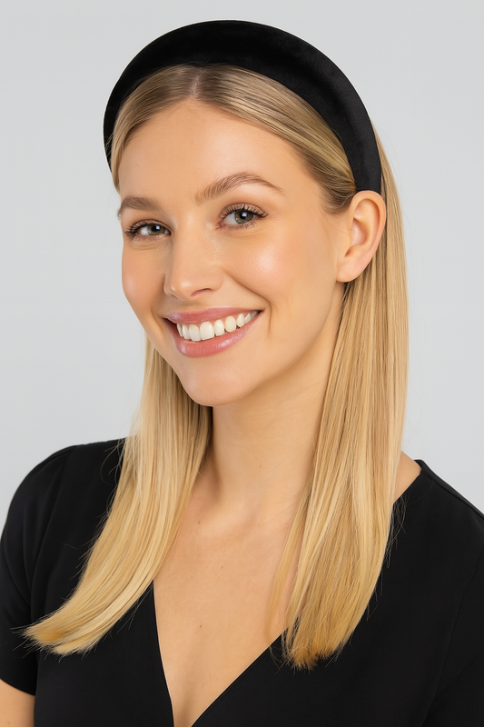 The Classic Thick Black Velvet Headband